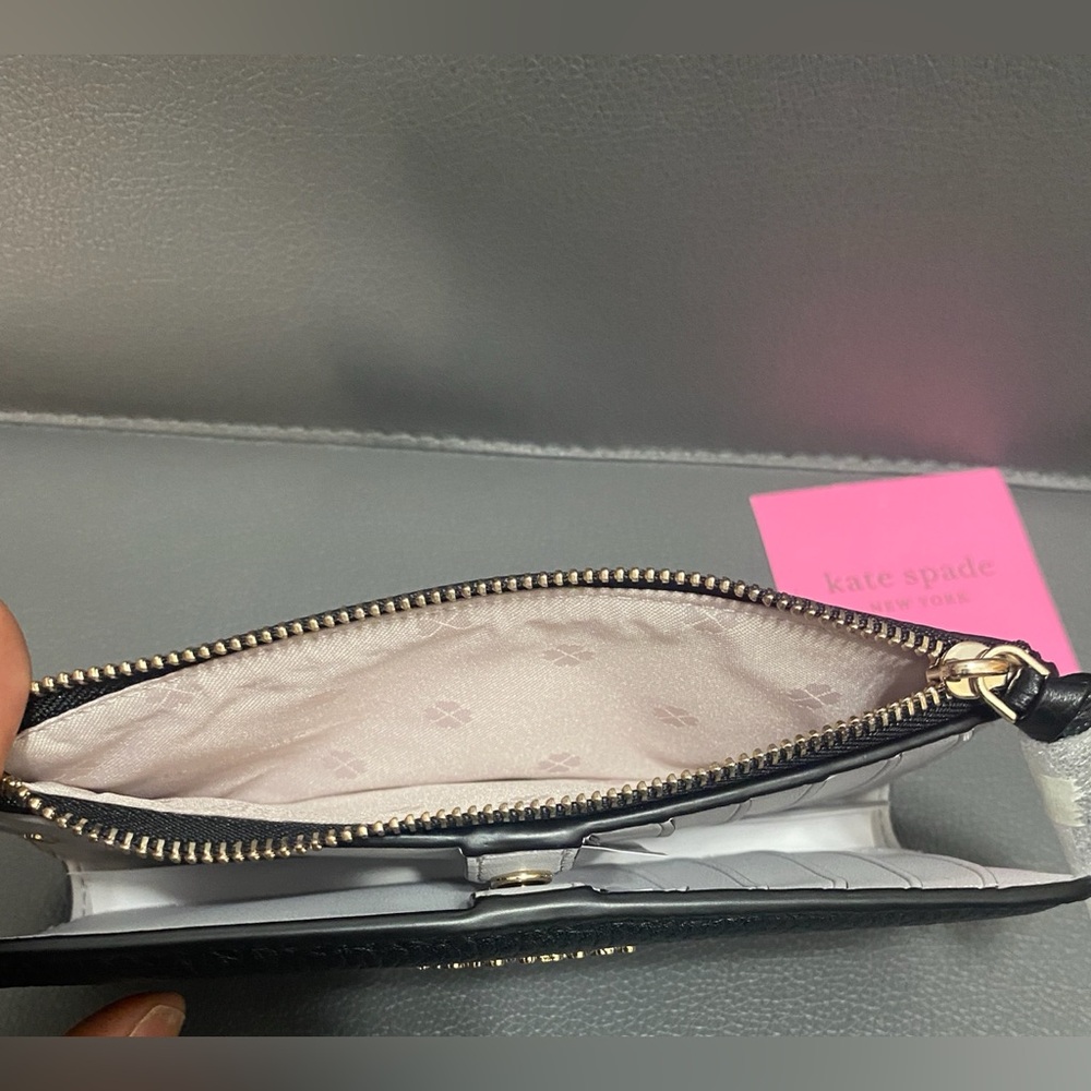 NWOT KATE SPADE Knott Pebbled Leather Slim Zip Wallet - Picture 5 of 5